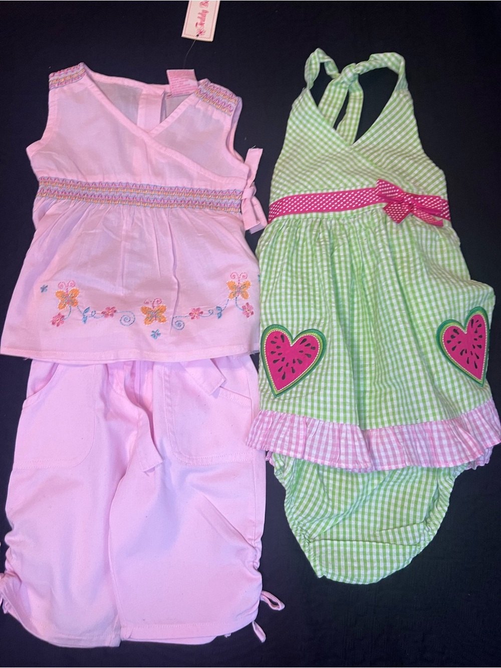 Bundle (2) Toddler’s Rare Editions Halter Dress Set & Teddy Boom Blouse & Capris